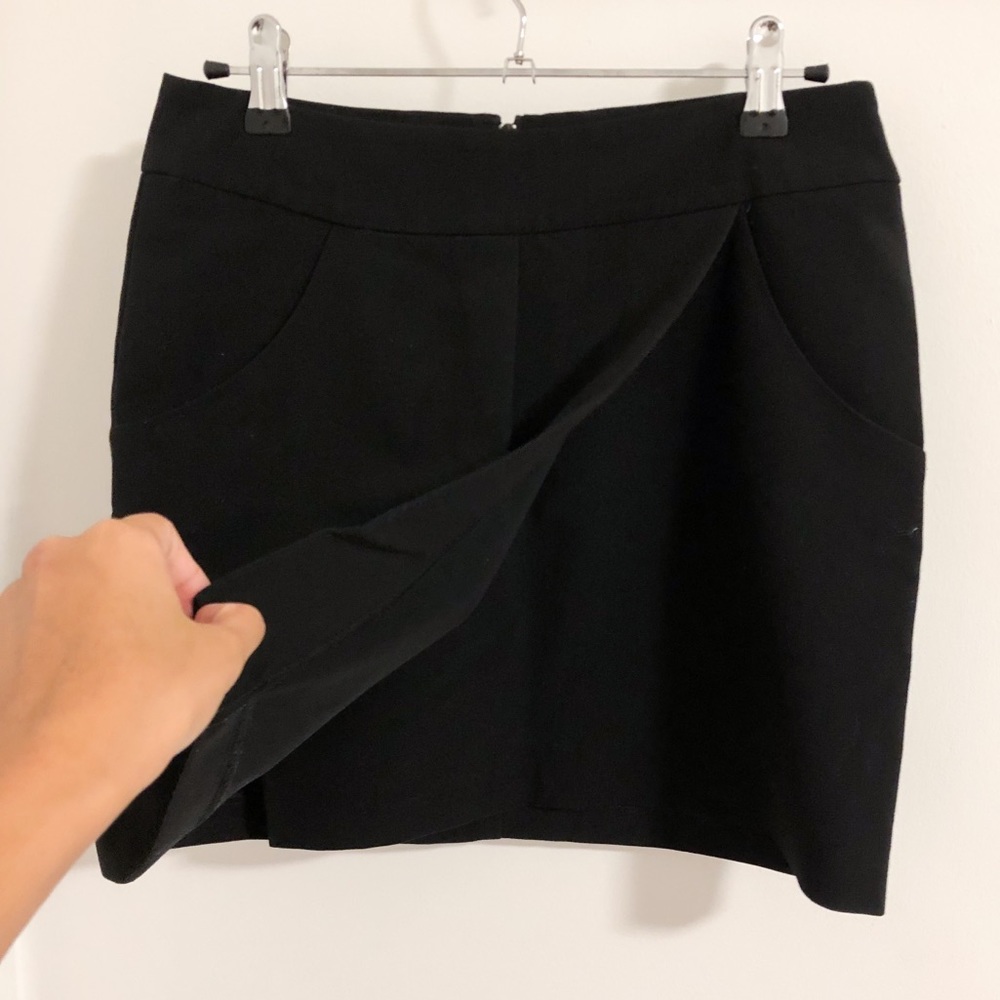 Black Wrap Mini Skirt